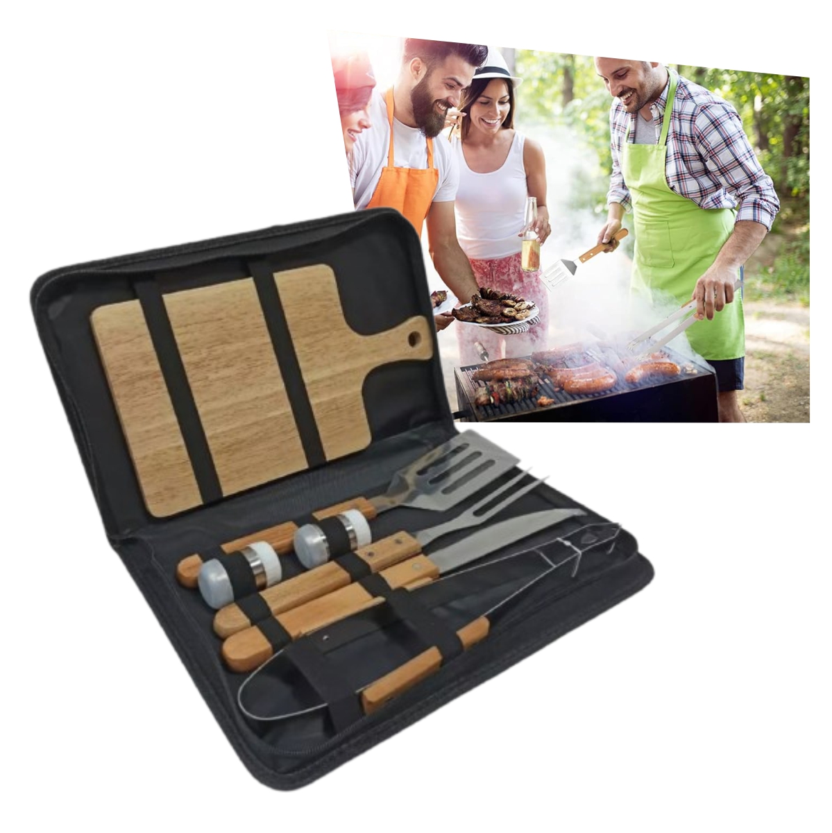 Miniatura 2 de Set x7 Para Parrillada Asado BBQ estuche